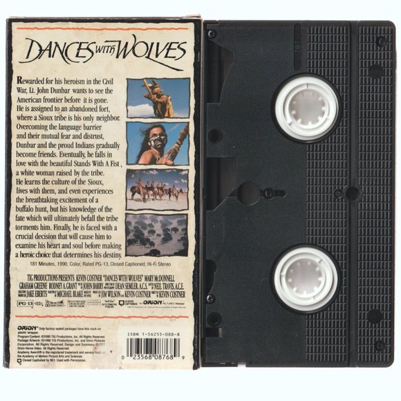 Dances With Wolves VHS Kevin Costner 7 Academy Awards Winner - Picture 2 of 2